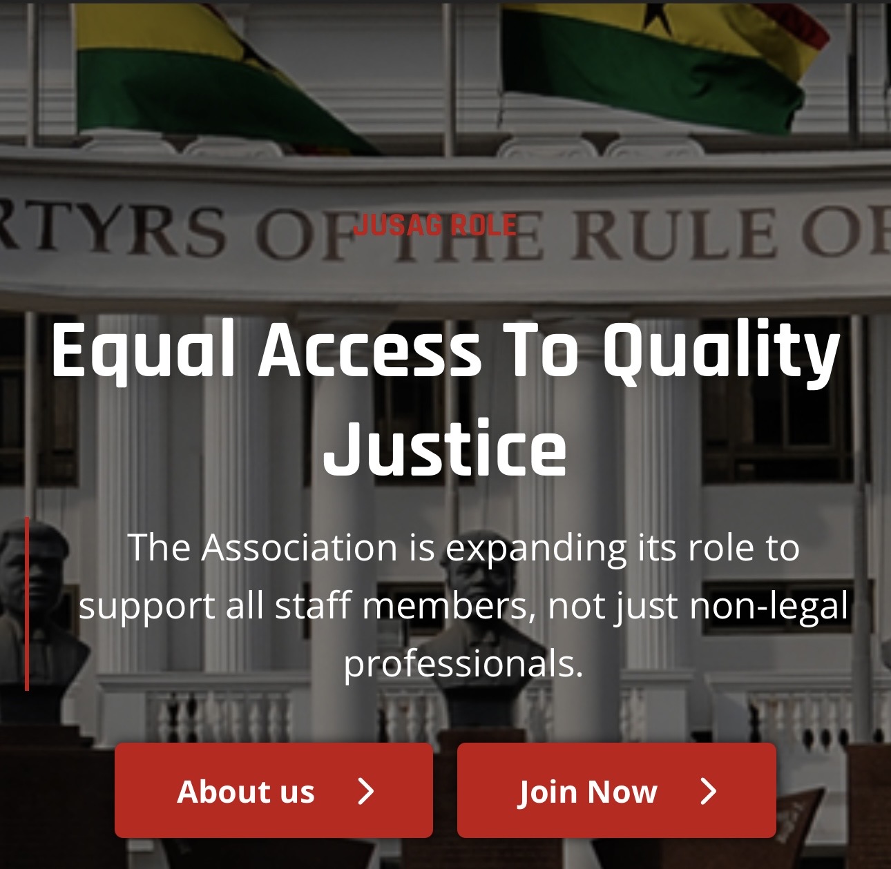 Official JUSAG website banner